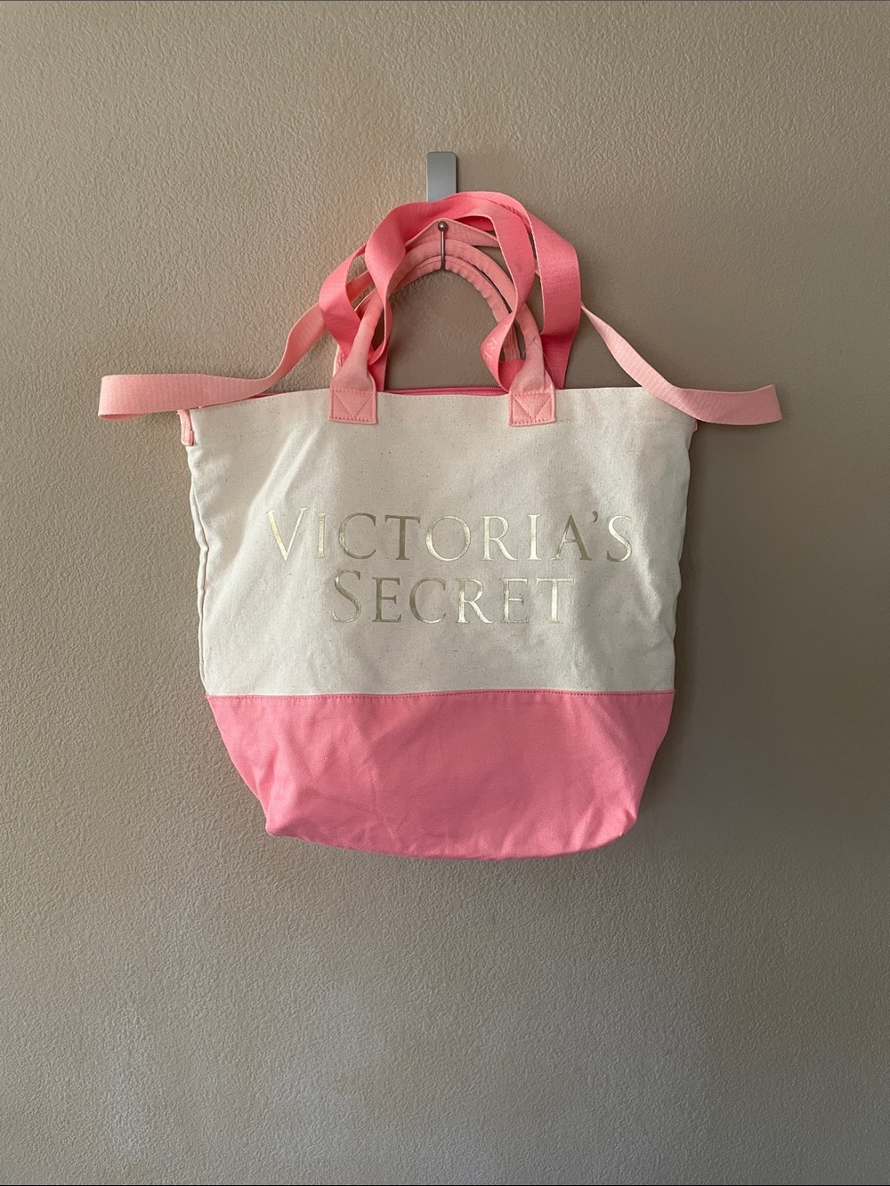 Victoria's Secret 2 in 1 Insulated Canvas Tote Cooler Beach Bag
